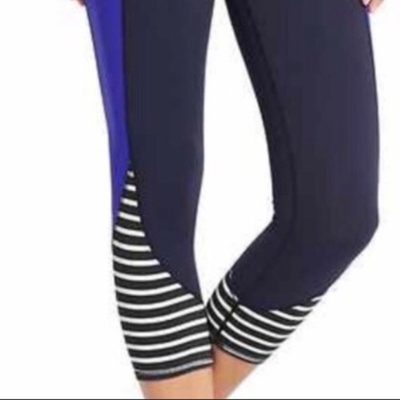 Athleta Color Block Striped Capri Tights - Picture 3 of 11